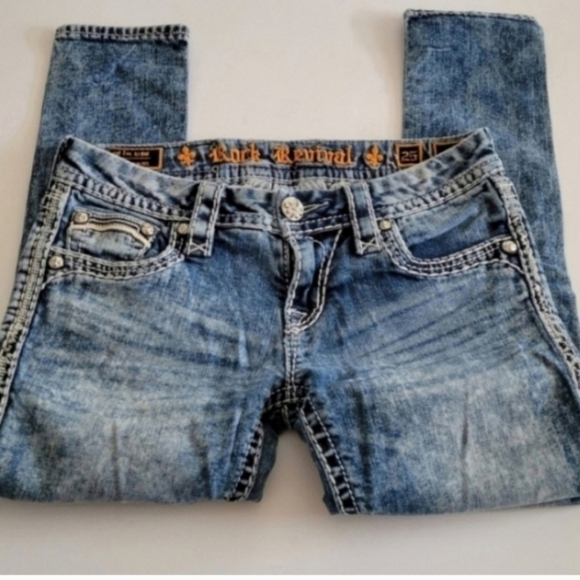 ROCK REVIVAL INDI Jeans Blue Skinny Jeans Size 25 - Picture 5 of 9